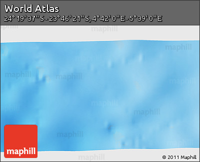 Physical 3D Map of the Area around 24° 2' 59" S, 5° 10' 30" E