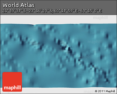Satellite 3D Map of the Area around 24° 2' 59" S, 61° 16' 29" E