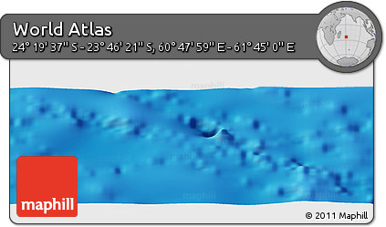 Physical Panoramic Map of the Area around 24° 2' 59" S, 61° 16' 29" E