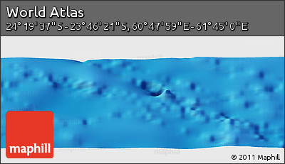 Physical Panoramic Map of the Area around 24° 2' 59" S, 61° 16' 29" E