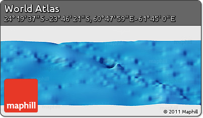 Physical Panoramic Map of the Area around 24° 2' 59" S, 61° 16' 29" E