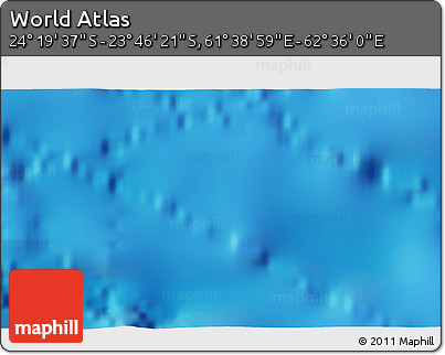 Physical 3D Map of the Area around 24° 2' 59" S, 62° 7' 30" E