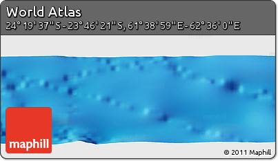 Physical Panoramic Map of the Area around 24° 2' 59" S, 62° 7' 30" E