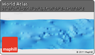 Physical Panoramic Map of the Area around 24° 2' 59" S, 68° 4' 29" E
