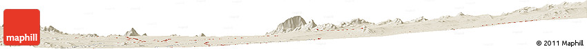 Shaded Relief Horizon Map of the Area around 24° 2' 59" S, 69° 37' 30" W