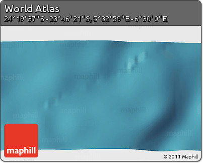 Satellite 3D Map of the Area around 24° 2' 59" S, 6° 1' 30" E