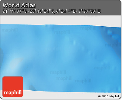 Physical 3D Map of the Area around 24° 2' 59" S, 6° 52' 30" E