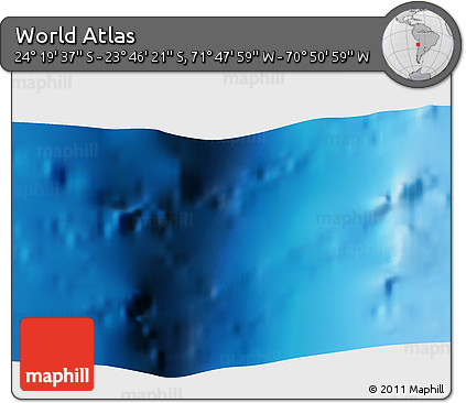 Physical 3D Map of the Area around 24° 2' 59" S, 71° 19' 29" W
