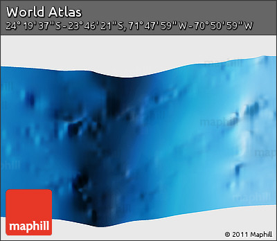 Physical 3D Map of the Area around 24° 2' 59" S, 71° 19' 29" W