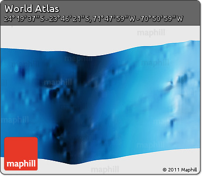 Physical 3D Map of the Area around 24° 2' 59" S, 71° 19' 29" W