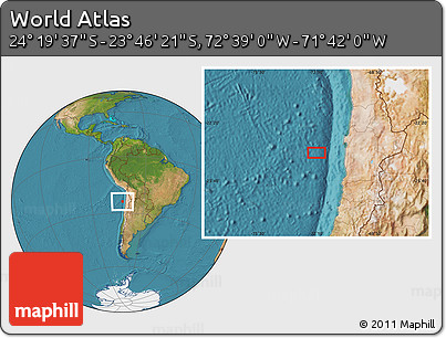Satellite Location Map of the Area around 24° 2' 59" S, 72° 10' 30" W