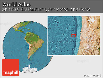 Satellite Location Map of the Area around 24° 2' 59" S, 72° 10' 30" W