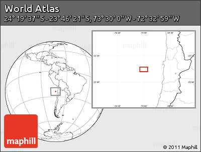 Blank Location Map of the Area around 24° 2' 59" S, 73° 1' 30" W
