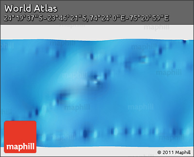 Physical 3D Map of the Area around 24° 2' 59" S, 74° 52' 30" E
