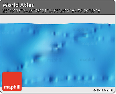 Physical 3D Map of the Area around 24° 2' 59" S, 74° 52' 30" E