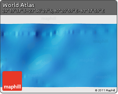 Physical 3D Map of the Area around 24° 2' 59" S, 80° 49' 29" E