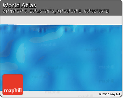 Physical 3D Map of the Area around 24° 2' 59" S, 85° 4' 29" E