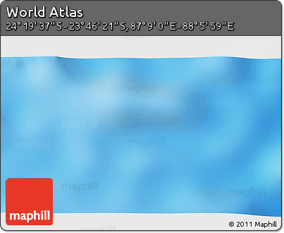 Physical 3D Map of the Area around 24° 2' 59" S, 87° 37' 30" E
