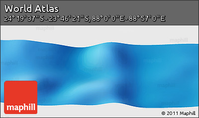 Physical Panoramic Map of the Area around 24° 2' 59" S, 88° 28' 29" E