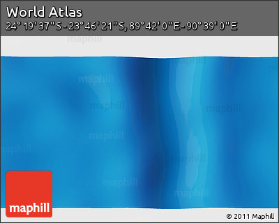 Physical 3D Map of the Area around 24° 2' 59" S, 90° 10' 30" E