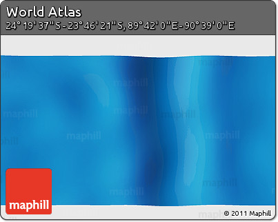 Physical 3D Map of the Area around 24° 2' 59" S, 90° 10' 30" E