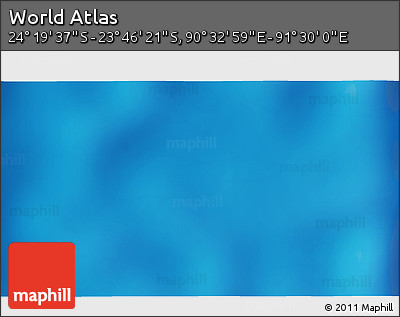 Physical 3D Map of the Area around 24° 2' 59" S, 91° 1' 30" E