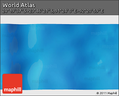 Physical 3D Map of the Area around 24° 2' 59" S, 91° 52' 30" E