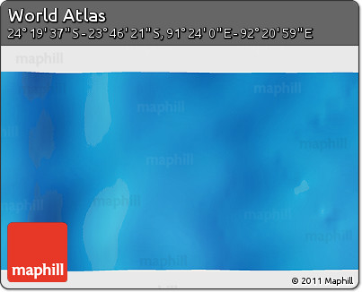 Physical 3D Map of the Area around 24° 2' 59" S, 91° 52' 30" E