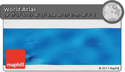 Physical Panoramic Map of the Area around 24° 2' 59" S, 95° 16' 30" E
