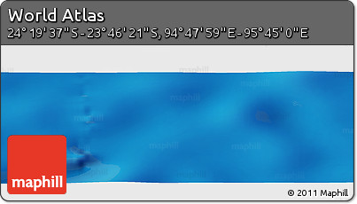 Physical Panoramic Map of the Area around 24° 2' 59" S, 95° 16' 30" E
