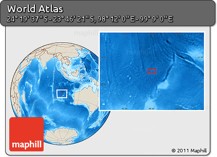 Shaded Relief Location Map of the Area around 24° 2' 59" S, 98° 40' 30" E