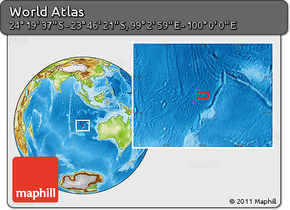 Physical Location Map of the Area around 24° 2' 59" S, 99° 31' 30" E