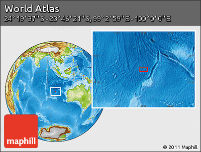 Physical Location Map of the Area around 24° 2' 59" S, 99° 31' 30" E