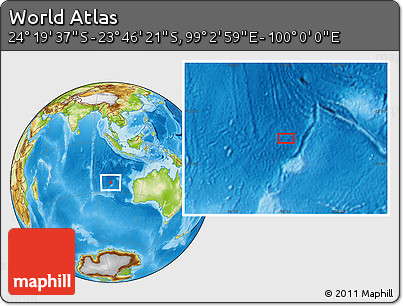 Physical Location Map of the Area around 24° 2' 59" S, 99° 31' 30" E