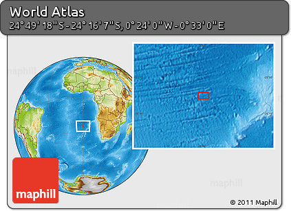 Physical Location Map of the Area around 24° 32' 42" S, 0° 4' 30" E