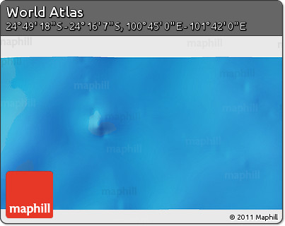 Physical 3D Map of the Area around 24° 32' 42" S, 101° 13' 29" E