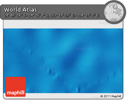 Physical 3D Map of the Area around 24° 32' 42" S, 103° 46' 30" E