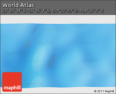 Physical 3D Map of the Area around 24° 32' 42" S, 108° 1' 30" E
