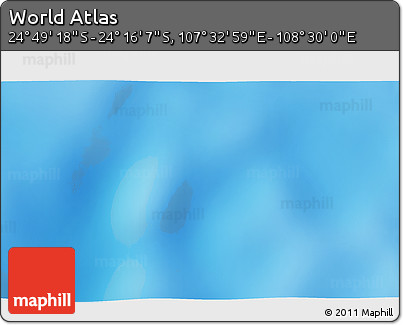 Physical 3D Map of the Area around 24° 32' 42" S, 108° 1' 30" E