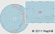 Gray Location Map of the area around 24° 32' 42" S, 108° 43' 29" W, hill shading