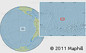 Savanna Style Location Map of the area around 24° 32' 42" S, 108° 43' 29" W, hill shading