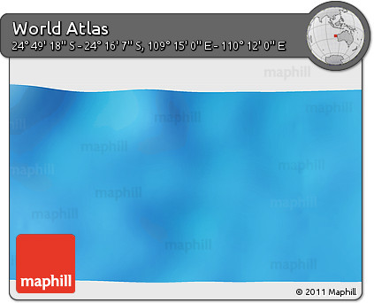 Physical 3D Map of the Area around 24° 32' 42" S, 109° 43' 29" E