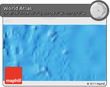 Physical 3D Map of the Area around 24° 32' 42" S, 110° 25' 30" W