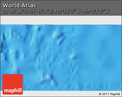 Physical 3D Map of the Area around 24° 32' 42" S, 110° 25' 30" W