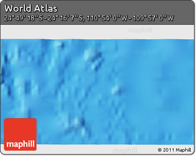 Physical 3D Map of the Area around 24° 32' 42" S, 110° 25' 30" W