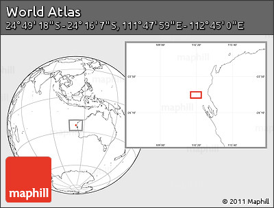 Blank Location Map of the Area around 24° 32' 42" S, 112° 16' 30" E