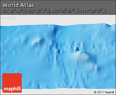 Physical 3D Map of the Area around 24° 32' 42" S, 112° 7' 30" W