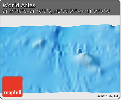 Physical 3D Map of the Area around 24° 32' 42" S, 112° 7' 30" W