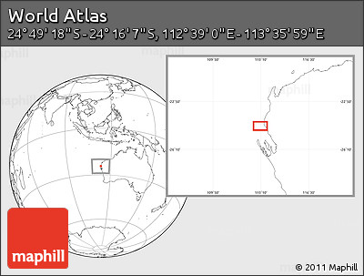 Blank Location Map of the Area around 24° 32' 42" S, 113° 7' 30" E