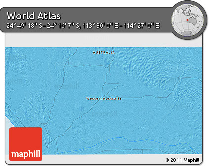 Political 3D Map of the Area around 24° 32' 42" S, 113° 58' 29" E